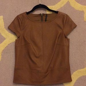 Vegan leather! Cap sleeve top- Never worn